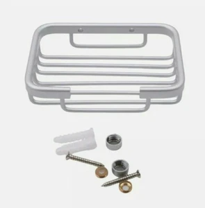 Wall Mounted Sqaure Soap Dish Holder Tray Bathroom Bath Shower Space Aluminium - Picture 1 of 4
