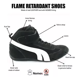 Flame retardant Go Kart Race shoes made of Real leather and Nomex Offer Price - Picture 1 of 2