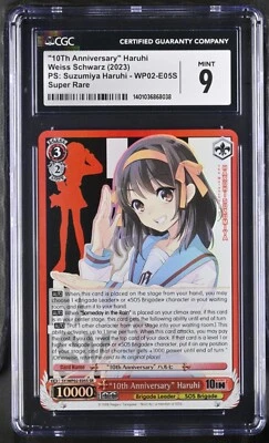 CGC 9 Mint Weiss Schwarz 10th Anniversary Haruhi SY/WP02-E05S SR Suzumiya - Image 1 of 2