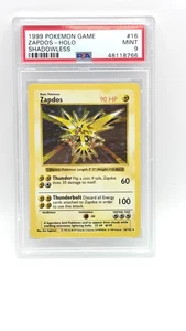 Juego base Pokémon Shadowless #16 1999 Zapdos-Holo PSA 9 - Imagen 1 de 2