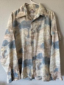 Vintage Saturdays In California Disco Button Down Shirt RARE 70s Size XL - Picture 1 of 7