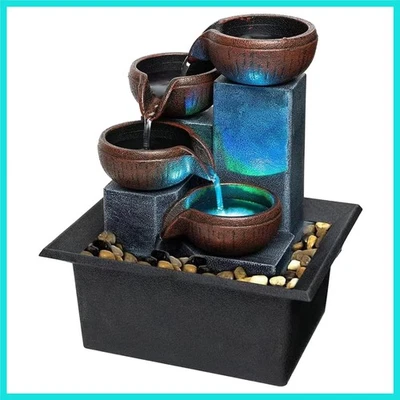 Small Indoor Relaxation Tabletop Fountain, Zen Meditation Waterfall Feature w... - Image 1 of 4