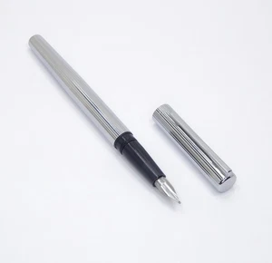 Pluma Estilográfica Waterman Graduate Borde Negro y Cromo - De Colección - Imagen 1 de 11