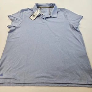 adidas Women's Go-to Heathered Golf Polo Shirt Blue Large NWT $70 - Picture 1 of 9