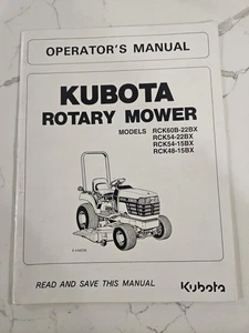 Kubota Rotary Mower Owners Manual Book Rck60b Rck54 Rck48 - Picture 1 of 2