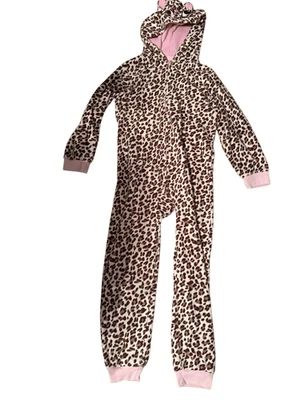 Pijama de lugar para niños talla 7/8 polar de una pieza niñas - traje de unión guepardo hoo Foto 1 de 4