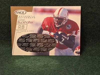 Correll BuckhalterAutograph (HUSKERS) #A9 GOLD  (AU, RC) 2001 Sage  - Image 1 of 3