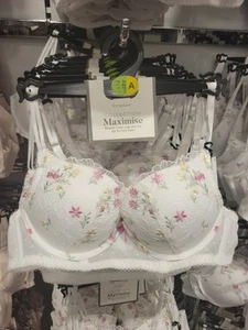 Primark 2 sizes bigger boost Cottage Core Maximise Bra Lace Push Up THICK Pad - Picture 1 of 23