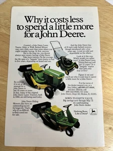 1981 John Deere Riding Mower / Dodge Mini Ram Van Vintage Print Ad 2-Sided - Picture 1 of 7