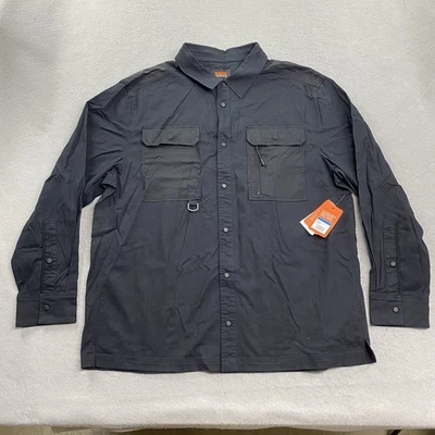 Bass Outdoor Shirt Mens Extra Large Black Heavyweight Snaps Work Rugged - Image 1 of 4