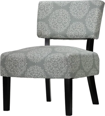 Silla acento largo damasco sin brazos, gris damasco (CH-AC520475) Foto 1 de 4