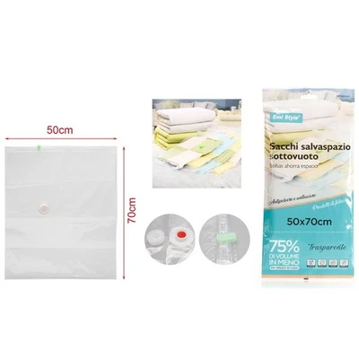 6 Pezzi Sacchetti Buste Sottovuoto Vestiti Trasparente 50X70cm - Immagine 1 di 3