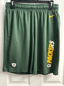Nike Green Bay Packers Shorts Mens Small Green NFL Dri-Fit Training Football - Picture 1 of 8