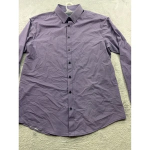 MIZZEN AND MAIN Size XL TRIM Purple Geometric Print Long Performance Dress Shirt - Picture 1 of 5