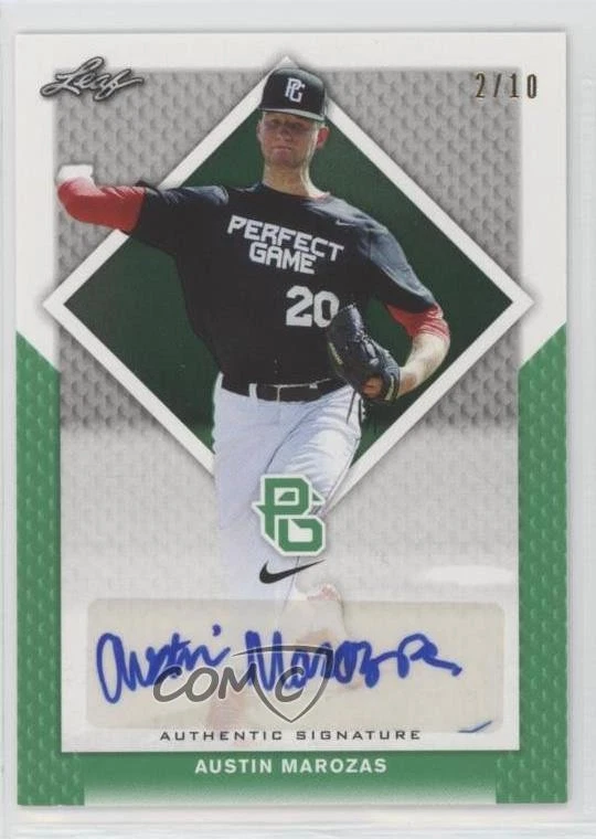 2016 Leaf Perfect Game National Showcase Green /10 Austin Marozas #BA-306 Auto - Image 1 of 2