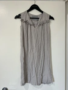 Scanlan & Theodore A-Line Shift Mini Dress Gray Ruffle Neck Size 6 - Bild 1 von 10
