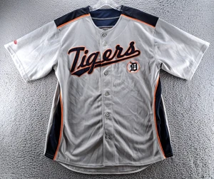 Detroit Tigers Baseball Jersey Mens Large Gray Embroidered MLB Blank Stitches - Picture 1 of 13