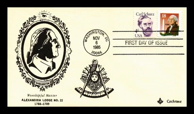 DR JIM STAMPS US COVER WASHINGTON MONUMENT FDC COMBO MASONIC CACHET - Image 1 of 2