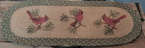 CARDINAL Runner 13" x 36" handmade from 100% Natural Braided Jute Table Runner - Picture 1 of 1