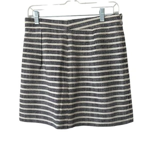 J. Falda recta de tweed a rayas azul y crema Crew náutica para mujer talla 4 - Imagen 1 de 8