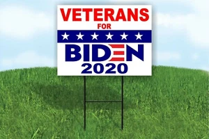 Veteranen für Biden 2020 Joe Biden Political Hofschild VERKEHRSSCHILD mit Ständer - Bild 1 von 4