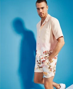 Camicia hawaiana Royalty by Maluma rosa relaxed fit stampata, taglia M (50 EU) - Foto 1 di 2