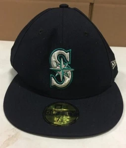 Berretto da baseball aderente Seattle Mariners blu navy taglia 7 3/8 New Era - Foto 1 di 4