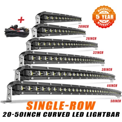 Barra de luz LED puntual curva delgada 20"26"32"38"44"50"" SUV para conducción de camiones 4x4 todoterreno Foto 1 de 4