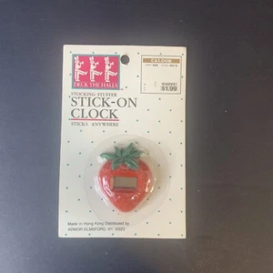 Vintage Stick on Clock NIP Sealed Mini Strawberry Clock - Picture 1 of 4