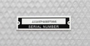 New! Serial Number Plate Identification Tag - Stamped with Your Numbers, Letters - Picture 1 of 5