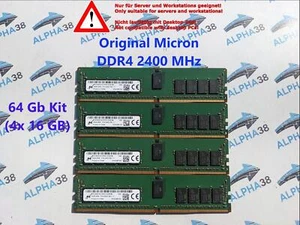 Micron 64 GB (4x 16 GB) DDR4-2400 PC4-19200T-R MTA18ASF2G72PDZ-2G3 CL17 1,2 V - Bild 1 von 1