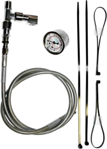 Feuling Chrome Motorcycle Remote Oil Pressure Gauge Kit for Harley Twin Cam EVO - Picture 1 of 1