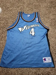 Vtg Chris Webber Washington Wizards Champion Jersey Sz Mens 44 Large  - Picture 1 of 12