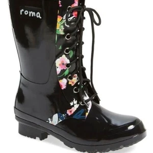 Roma Epaga' Floral Rain Boot size 8 - Picture 1 of 9
