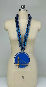 New NBA Golden State Warriors Gameday Tailgate Blue Fan Chain Fanchain - Picture 1 of 3