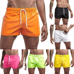 Men Beach Shorts Trunk Summer Short Pants Solid Breathable Quick Dry Swim Shorts - Picture 1 of 21