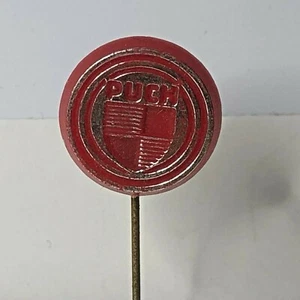 1960's Puch Mopeds Red Plastic Stick pin badge Advertising 18 mm diameter - Picture 1 of 3