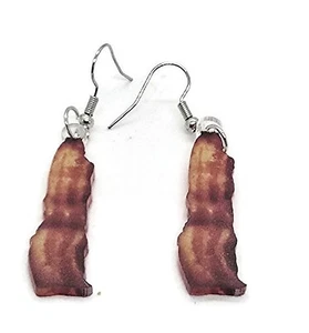 Speckstreifen Little Food Acryl Draht Ohrhänger mit Silber Haken Schmuck - Bild 1 von 3