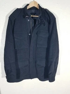 POLO Ralph Lauren Field Jacket Coat CASHMERE WOOL tweed gray Coat Men M Full Zip - Picture 1 of 10