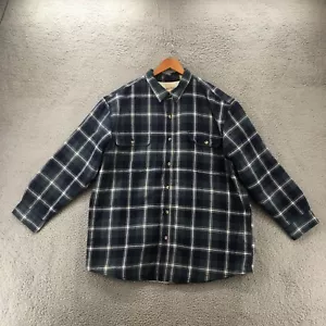 Red Head Fleece Lined Long Sleeve Shirt Mens 2XL Blue Cotton Blend Button Up Top - Picture 1 of 13