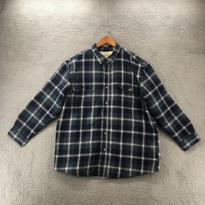 Red Head Fleece Lined Long Sleeve Shirt Mens 2XL Blue Cotton Blend Button Up Top - Image 1 of 4