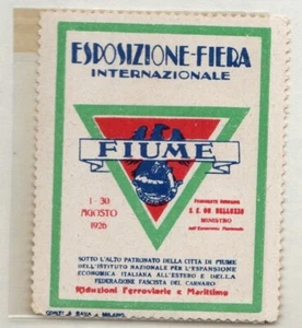 FIUME 1926 INTERNATIONAL EXHIBITION FAIR CINDERELLA STAMP - Picture 1 of 1