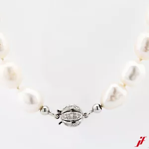 Collar Perlas 14K Weißgoldschließe 34 Agua Dulce Diamantes Brillantes Superior - Imagen 1 de 2