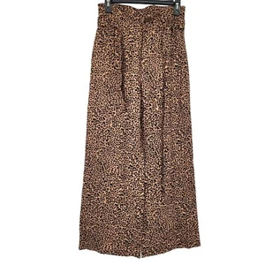Reformation Women's 100% Linen Belted Wide-Leg Animal Print Pants Size 2 - Picture 1 of 12