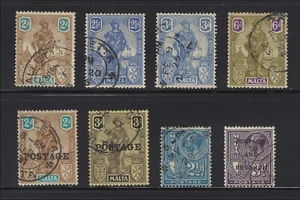 Malta Scott # 103-105, 108, 120, 122, 136, 156 Used Singles 1922-1928 - Picture 1 of 1