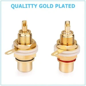 10 Pcs RCA Female Chassis Panel Mount Jack Socket Connector 24K Gold Plated - Bild 1 von 5