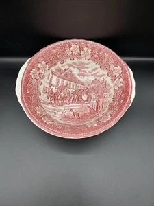 Vintage Royal Tudor Ware England 9.75” Serving Bowl w/Handles Coaching Taverns - Picture 1 of 9