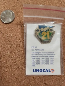 Vtg Los Angeles Dodgers Unocal 76 Lapel Pin 21 National League Pennants - Picture 1 of 1