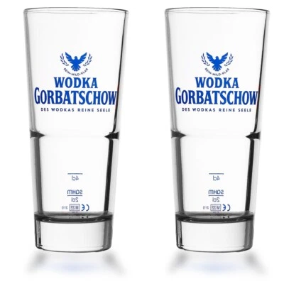 VODKA GORBATSCHOW 2 Stück Original Vodka Wodka Gorbatschow Longdrink Gläser Cocktailglas Glas Set