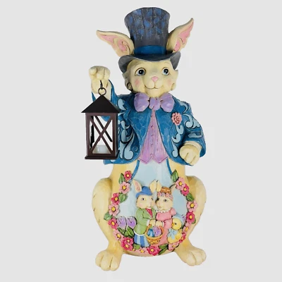 Jim Shore Easter Bunny 18” Diorama Heartwood Creek Lighted Lantern 6003367 Rare - Image 1 of 4